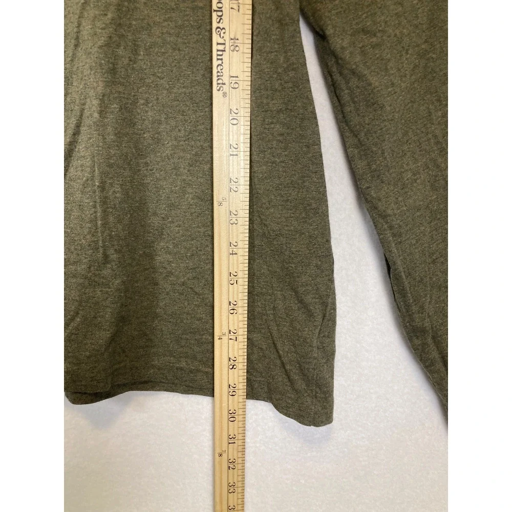 Classic Polo Ralph Lauren Men XL Olive Green V-Neck Long Sleeve Cotton Tee Shirt
